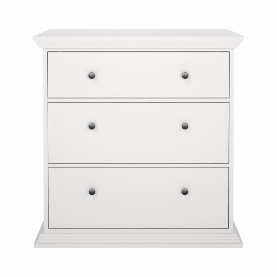 TVILUM North Kommode med 3 skuffer, Hvid, 86,3 x 51,6 x 88,2 cm