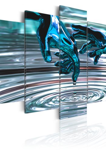 ARTGEIST - Abstrakt billede af hnder der laver cirkler i vandet trykt p lrred - Flere strrelser