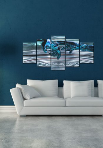 ARTGEIST - Abstrakt billede af hnder der laver cirkler i vandet trykt p lrred - Flere strrelser