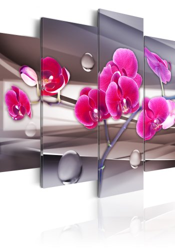 ARTGEIST - Magenta orkidé p en afdmpet baggrund trykt p lrred 