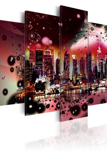 ARTGEIST The colours of New York - Abstrakt billede af New York trykt p lrred 