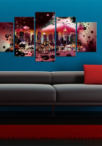 ARTGEIST The colours of New York - Abstrakt billede af New York trykt p lrred 