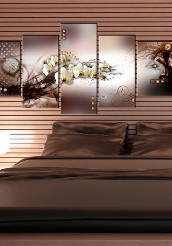 ARTGEIST Elegance - Abstrakt billede med blomstermotiv trykt p lrred - Flere strrelser