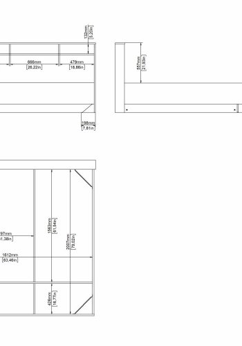 TVILUM Ikast Seng 160x200, Jackson Hickory / Hvid, 169,8 x 216 x 0,97 cm