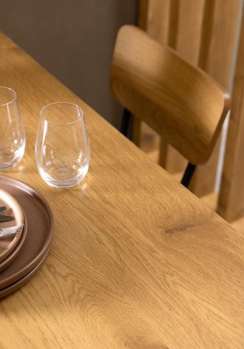 ACT NORDIC Peru spisebord, rektangulr - natur vild eg melamin og sort stl (120x80)