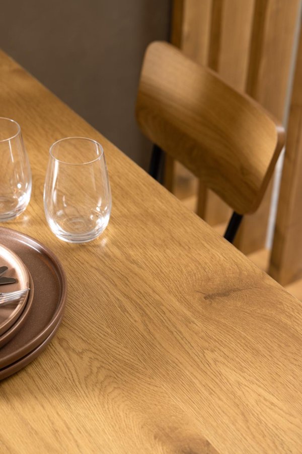 ACT NORDIC Peru spisebord, rektangulr - natur vild eg melamin og sort stl (120x80)