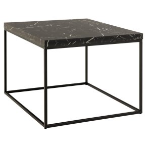 ACT NORDIC Barossa sofabord, kvadratisk - sort papir Marquina marmorlook og sort stl (60x60)