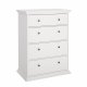 TVILUM North Chest med 4 skuffer, Hvid, 86,3 x 51,6 x 115,6 cm