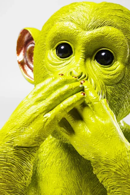 KARE DESIGN Monkey Iwazaru sparebsse - lime grn polyresin (H:35)