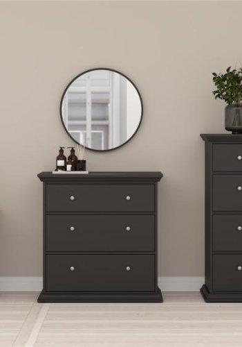 TVILUM North Chest med 3 skuffer, Matt Black, 86,3 x 51,6 x 88,2 cm