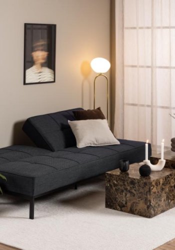 ACT NORDIC Perugia sovesofa - mrkegr stof og sort stl