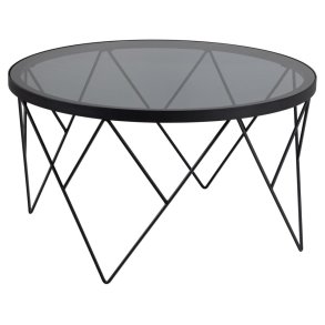 ACT NORDIC Halstow sofabord, rund - rgfarvet glas og sort stl (80)