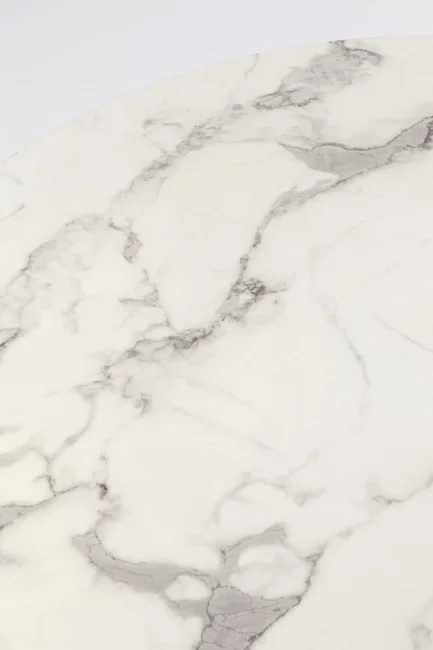 KARE DESIGN Schickeria spisebord, rund - hvid marmorlook laminat og hvid stl (80)