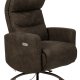 ACT NORDIC Kamares recliner, m. el, C stik, USB-A, drejefunktion - antracitgr stof og sort stl