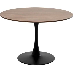 KARE DESIGN Schickeria spisebord, rund - valnddefarvet laminat og sort stl (110)