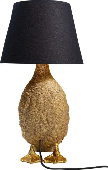 KARE DESIGN Animal Duck bordlampe - sort bomuld og guld polyresin