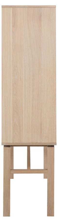 ACT NORDIC Linley skab, m. 3 lger med lamel og 4 hylder - hvidpigmenteret egefinér og eg