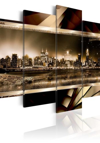 Artgeist billede - New York: Starry night - sepia, p lrred