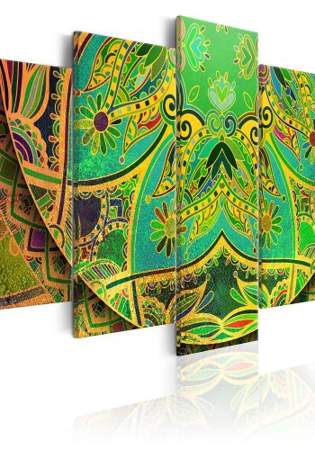 Artgeist billede - Mandala: Green Energy, p lrred, to strrelser