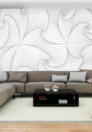 ARTGEIST XXL fototapet - Avantgarde Fan, hvidt print (280x500)