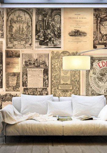 ARTGEIST fototapet XXL - Vintage Books, brunt print (280x500)