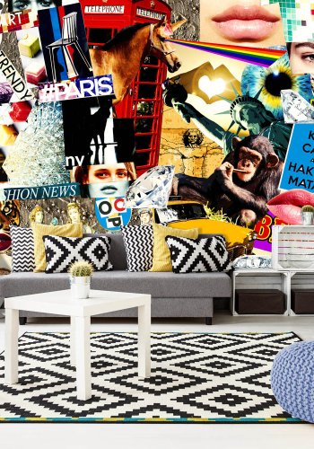 ARTGEIST fototapet XXL - Scraps of Modernity, multifarvet print (280x500)