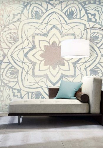 Fototapet fra Artgeist XXL - Winter Mandala, hvidt print (280x500)