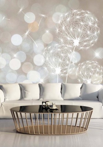 ARTGEIST fototapet XXL - Summer Sonata, hvidt og beige print (280x500)