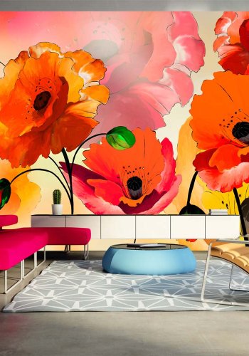 ARTGEIST fototapet XXL - Velvet poppies, multifarvet print (280x500)