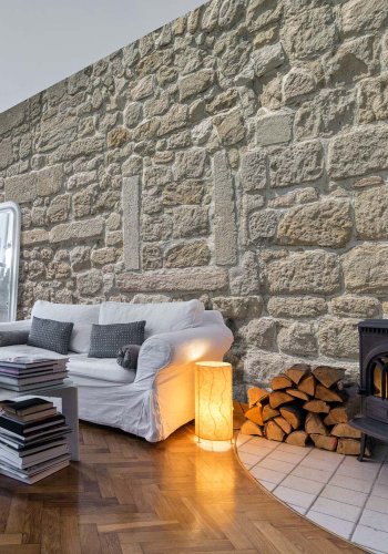 Artgeist fototapet XXL - Stone Temple, mursten print (280x500)