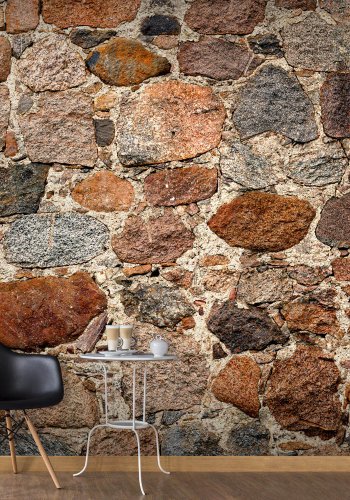 Artgeist fototapet - Stony Artistry, mursten print (280x500)