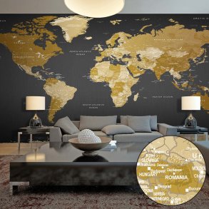 ARTGEIST fototapet - World Map: Modern Geography, Moderne verdenskort, stor (Flere strrelser)
