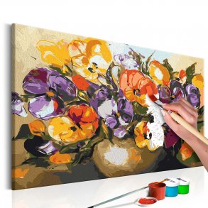 ARTGEIST DIY lrred maleri - Vase Of Pansies, Vase med blomster,