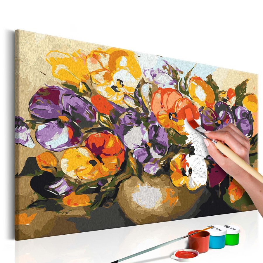 ARTGEIST DIY lrred maleri - Vase Of Pansies, Vase med blomster,