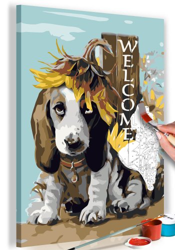 ARTGEIST DIY lrred maleri - Dog and Sunflowers