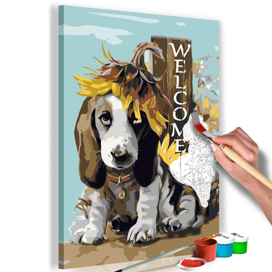 ARTGEIST DIY lrred maleri - Dog and Sunflowers