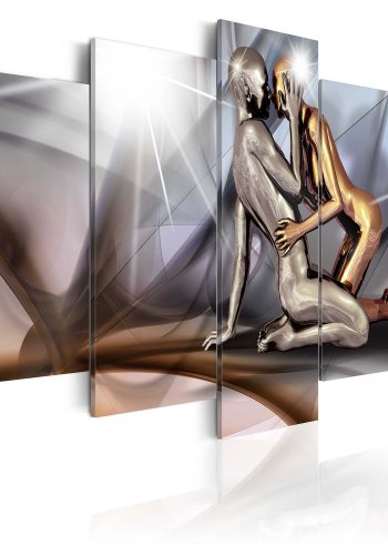 Artgeist billede - Gold couple, p lrred