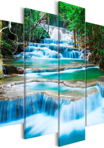 Artgeist billede - Waterfall in Kanchanaburi (5 Parts) Wide, p lrred