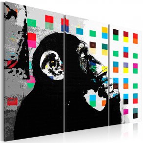 Artgeist billede - The Thinker Monkey by Banksy, p lrred