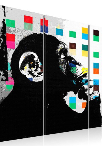 Artgeist billede - The Thinker Monkey by Banksy, p lrred