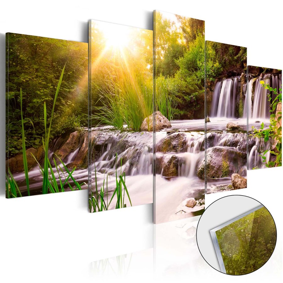 Artgeist billede - Forest Waterfall, p plexiglas, to strrelser