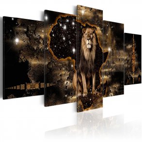 Artgeist billede - Golden Lion, p lrred,  to strrelser