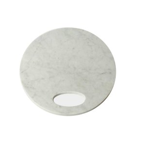 Skrebrt - gr marmor, rundt, stor