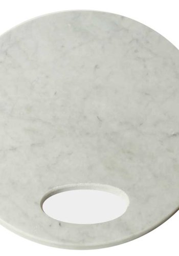 Skrebrt - gr marmor, rundt, stor