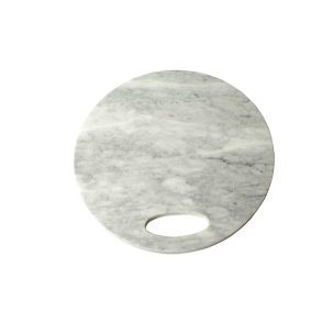 Skrebrt - gr marmor, rundt