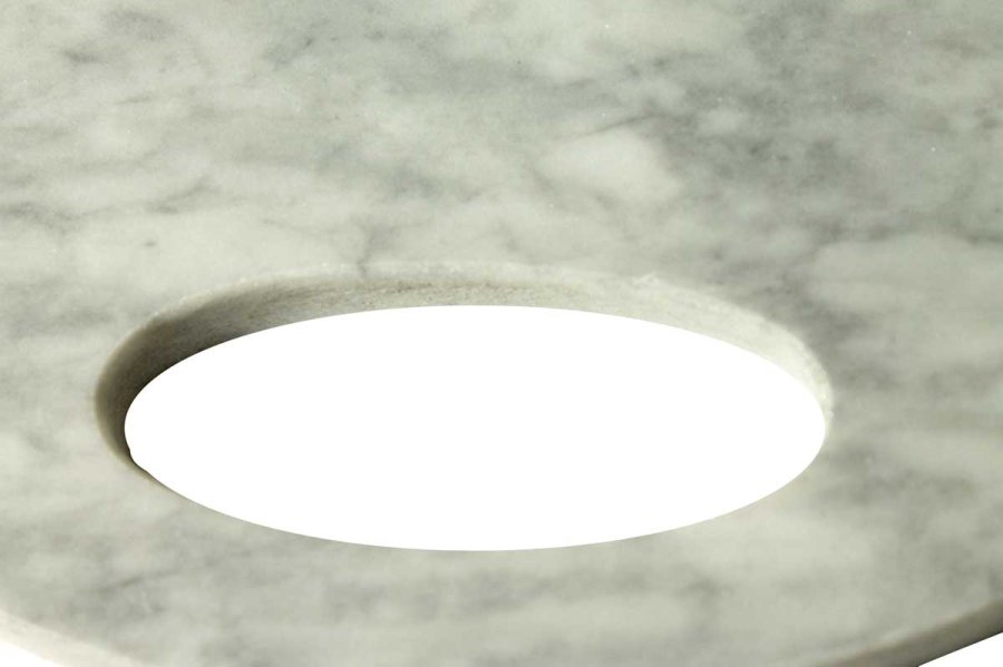 Skrebrt - gr marmor, rundt, stor