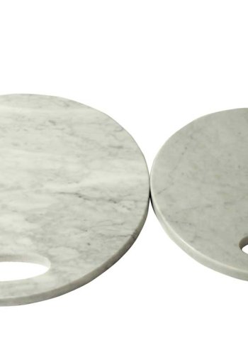 Skrebrt - gr marmor, rundt