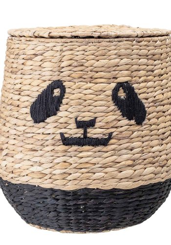 BLOOMINGVILLE MINI panda kurv - natur vandhyacint, rund (36)