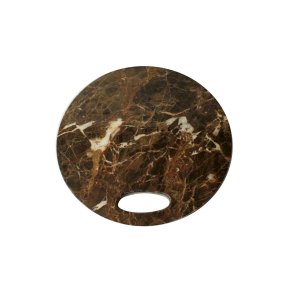Skrebrt - brun marmor, rundt, stor