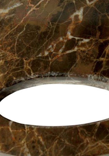Skrebrt - brun marmor, rundt, stor
